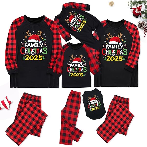 Pyjama De Noël Familial - Ensemble à Carreaux Pour Père, Mère, Enfant Et Bébé