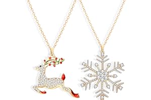 GTYARYUA Weihnachtskette Damen, Weihnachts Halskette und Ohrringe Set, Schmuck Weihnachten, Weihnachtsschmuck Damen, schmuck weihnachten damen, Weihnachtsohrringe, für Weihnachtsfeier-Geschenksets