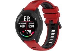 FiiMoo Silikonowy pasek kompatybilny z Garmin Venu 3/2, Forerunner 265/255/965, Vivoactive 4 - 22 mm, zamiennik sportowy - czerwony