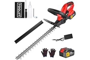 CONENTOOL Akumulatorowe nożyce do żywopłotu, 22", 21 V, 4000 mAh, elektryczne nożyce do żywopłotu, grubość gałęzi do 20 mm (3/4"), 850 W, z akumulatorem do ponownego ładowania i ładowarką