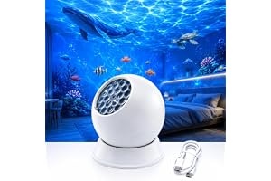 Projektor undervattensvärld ocean projektorlampa, hav hav LED-nattlampa projektor, 360° roterbar uppladdningsbar, USB-ljus fö