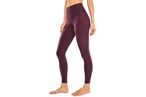 CRZ YOGA Femme Legging de Sport Pantalons Yoga Taille Haute en Tissu Léger avec Poche-63cm