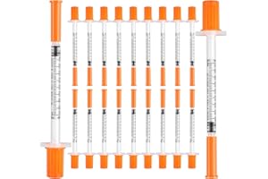 HOCUCHELAND 20 Pack 0.5ml Plastic Dispensing Measuring Tool, Individually Wrapped, 31G 8mm, Ultra Fine Lab Dispensers, Multiple Uses Laboratory Accessories for PET Feeding Liquid Separation Lab Measuring Supplies