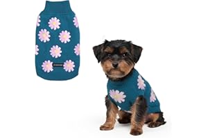 Spark Paws Knit Dog Sweater – Ultra Soft Warm Winter Dog Jumper for Small, Medium & Large Dogs – Stretch Fit Pet Sweater for French Bulldog, Pitbull, Girl & Boy Dogs Jacket, (Flower,S)