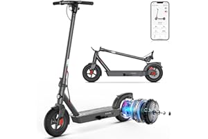 SISIGAD Trottinette électrique Adulte 10 Pouces,E Scooter 500 W Puissance Maximale, Longue Portée, 30km/7.8Ah Or 48km/10.4AH Puissance de crête 500W,Et Double Système De Freinage