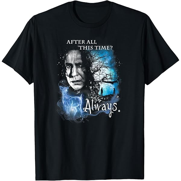 Elbenwald Harry Potter T-Shirt 'Sempre Con Piton E Lily' – Cotone 100%, Manica Corta, Colore Nero, Taglia M