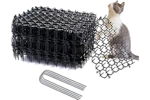 YHMALL Tapis Anti-Chat avec Pointes avec 6Pcs Clous de Jardin, 12Pcs avec Epine Grille Anti Chiens, Tapis de Jardinage en Plastique Réseau pour Animal Sauvage