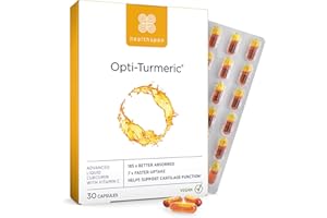 ‎HEALTHSPAN Healthspan Opti-Turmeric | hochfestes flüssiges Curcumin mit 500 mg | unterstützt Knorpelbildung | Superfood | 185-mal besser absorbiert und 7 mal schneller als Standard-Kurkuma | Vegan (30 Kapseln)