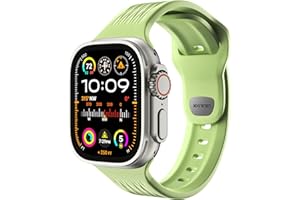 LULULOOK Kompatibel mit Apple Watch Ultra 2/Ultra Armband 49mm 45mm 44mm 42mm, Glühen FKM (Fluoroelastomer) Sport Ersatzarmbänder mit Schnalle für iWatch Serie 9 8 7 SE 6 5 4 3 2 1