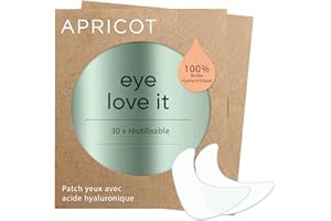 APRICOT BEAUTY & HEALTHCARE APRICOT Beauty 'eye love it' patchs réutilisables pour les yeux à l'acide hyaluronique (2 pcs.) I Patchs antirides longues en silicone pour yeux et pattes d'oie I Made in Germany