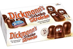 ‎DICKMANN’S mini Dickmann's Schaumküsse 9 x 10-er Frischebox (9 x 83 g) – Schokoküsse mit lockerem Schaum, knuspriger Waffel und umhüllt von Vollmilch-Schokolade