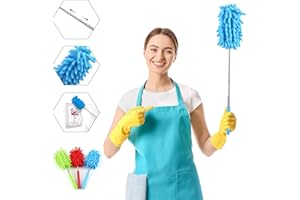 Vicloon 3 Pack Extendable Microfiber Dusters, Washable Dusting Brush with Telescoping Pole up to 75cm, Microfibre Extendable Feather Duster Brush For Home/Office Cleaning Car/Computer/Air Conditioning