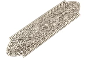 EUROART Brass Art Style/Various Designed Fingerplate, Push Plate in Polished Chrome/Satin Nickel (Demas – 260x70mm, Satin Nickel) Ideal for Both Classic and Contemporary interiors.