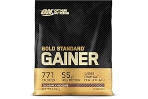 Optimum Nutrition Gold Standard Gainer, protéines en poudre, gain de masse et de poids, musculation et récupération, glucides, nutrition sportive, Goût Chocolat, 16 portions, 3.25 kg