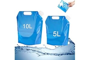 AOMAIGAD 3 Pezzi Sacca d'Acqua Pieghevole, 2 × 10L + 1 × 5L Contenitori Pieghevoli per Acqua, Tanica Acqua All'aperto Durevole Portatile, Sport Campeggio Escursionismo Picnic Barbecue Auto All'aperto