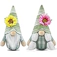 Gehydy Set of 2 Spring Gonks Decoration Easter Summer Flower Gnome Handmade Decor for Home Kitchen