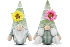 Gehydy 2er Set Sommer Wichtel Blumen Dekoration Frühlingdeko Wichtel Figuren Bauernhaus Decorations Zubehör für Home Küche