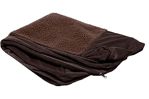 Furhaven Ersatzbezug für Hundebett, Sherpa & Chenille, maschinenwaschbar, Kaffeebraun, Größe L