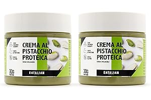 EATALIAN by AMZ BETTER Crema Proteica al Pistacchio, 200 g X 2 Vasetti, Deliziosa Crema Spalmabile, Gusto Dolce e Unico, con 30 g di Proteine, Ideale su Pane, per Farcire Dolci e Torte, Made in Italy
