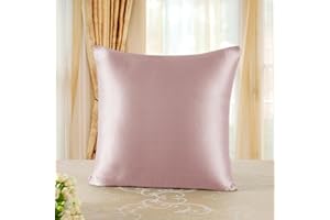 townssilk Beidseitig 100% 19mm Pure Maulbeerseide Kissenbezug für Haar und Haut Gesundheit, 1 Stück 80x80cm Größe Kissenbezug mit verstecktem Reißverschluss 600 Fadenzahl Dusty pink