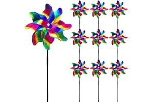 SUNSHINE SMILE Repellente per Uccelli Girandole,10PCS Mulino a Vento Riflettente,Repellente per Uccelli Riflettente,Girandole Repellenti per Uccelli,Spaventare Gli Uccelli,Uccelli Repellenti,Controllo Degli Uccelli