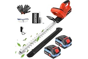 TUODYF 850W Cordless Hedge Trimmer, 21V Electric Hedge Trimmer Lightweight Hedge Cutters with 2 * 2000 mAh Batteries and Charger,Garden Hedge Trimmers for Makita Battery to Trim Hedges, Shrubs,Plants