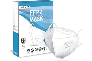 CLEANSTRO FFP2 Face Masks UK Certified Pack of 25 - Flat Fold Face Masks White- Disposable Safe KN95 Face Mask 5-Layer Fiber Protection Filter>94% Anti Dust Masks for Sanding - Portable Travel Friendly