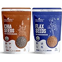 Neuherbs Chia & Flax Seeds Combo for Healthy digestion, Weight management, Healthy skin & hair- (Chia seed 200g + Flax…