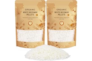 YMING White Beeswax Pellets for Candle Making, Pellets Cosmetic Grade Eco Friendly Organic Beeswax for Body, Skin Care DIY, Lip Balm and Soap Making Supplies - 900 g