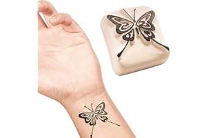 LaDot Tatouage Temporaire pour Enfants et Adultes, Faux Tatouage Doux pour la Peau, Tampon de Tatouage Ephemere pour le Corps et le Bras, Résistant à l'Eau, Papillon