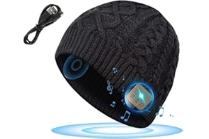 Rpanle Gorro Bluetooth 5.0, Regalos Originales para Hombre y Mujer, Gorro de Invierno con Auriculares Bluetooth Inalámbricos, Apto para Ciclismo, Trotar, Esquí (Negro)