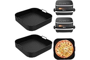 ZOUWEL Molde Silicona Freidora Compatible con Moulinex Easy Fry XL Surface AL4018, Set de 2 27cm Moldes Silicona Air Fryer para Tefal Easy Fry XL, Recipientes Reutilizables, Accesorios Freidora de Aire