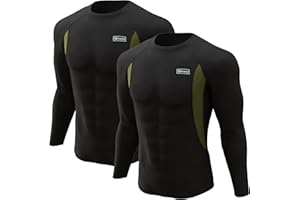 CL convallaria Ropa interior térmica para hombre, camiseta térmica para hombre, forro polar interior, ropa interior funcional, camiseta térmica de manga larga, paquete de 2 o 3 unidades