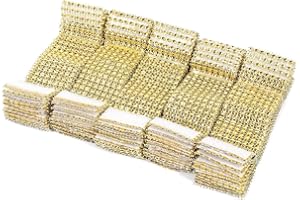 YOSOO 50Pcs 8 Rows Gold Chair Sash Napkin Rings Sparkling Diamond Mesh Wrap Ribbon Bouquet Wrapped Ring for Wedding Party Banquet Celebration Home Table Craft Decorative Supply