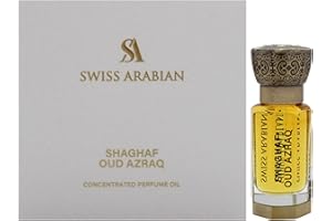 Swiss Arabian Shaghaf Oud Azraq Olio Profumato Concentrato Unisex 12ml – Una lussuosa miscela di miele, Oud e pelle – Profumo dorato Amber Oud
