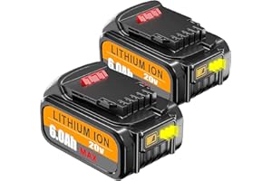 BONADGET DCB200【Alta Capacidad 6.0Ah】 Batería de Repuesto de Iones de Litio 2X para batería Dewalt 20V DCB200 DCB184 DCB101 DCB107 DCB112 DCB105 DCB115 DCB203