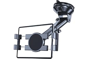 Coolpow Tablet Halterung Auto,【Verbesserter Saugnapf】 Tablethalterungen Auto für Armaturenbrett & Windschutzscheibe, 360°Drehbar Autohalterung für iPad/Samsung Tab/Switch/4,7-12,9 Zoll GeräTe