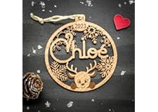 Boule de Noël prénom et année personnalisable, premier Noël, étui cadeau en option