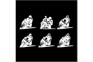 FINEST FOLIA Motorradaufkleber 6er Set Sticker Aufkleber für Motorrad Auto Biker Bike Folie selbstklebend Design (Weiß Glanz K022)