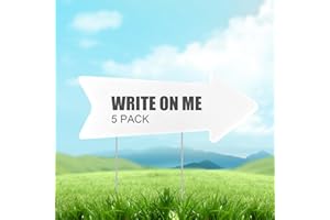 LUTER 5pcs Arrow Yard Signs with Metal Stakes, Lawn Sign Arrow Party This Way Blank Arrow Signs Wedding Directional Yard Signs for Birthday Party Ceremony Outdoor Road Sign Decoration