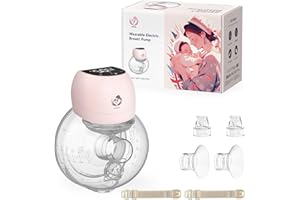 Sacaleches Electricos, ANWIKE Sacaleches Manos Libres Portátil Ultra Silencioso, 4 Modos 12 Niveles con Pantalla Táctil LED, Memoria de Modo, Saca Leche Materna Electrico con Bridas de 21/24mm(Rosa)