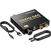 PROZOR Optisch auf Cinch 5,1CH Da Wandler VOL+- Digital Analog Wandler Audio Adapter 3,5mm Optical auf Analog Optisches Audio