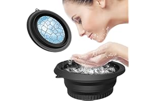 ZASDVN Bol de bain glacé pour le visage, lavabo pliable en silicone, artefact de bain de glace pliable, lavabo de lavage portable, refroidisseur d'eau pour apaiser la peau, réduire les poches et le