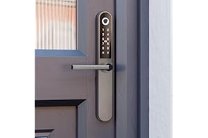 Blusafe Apollo Black Keyless Door Handle for Home Security, Finger Print, Key Card, Keypad, App Control, Remote Lock/Unlock