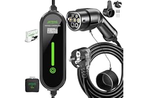 JATRHG EV Chargeur 12M 3.6KW-1.5KW 16A|13A|10A|8A Type 2 Station de Charge Voiture Electrique Portable Courant Commutable Voiture Electrique Chargeur Rapide monophase