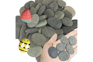 ruidinaways 50 Stück Flache Steine zum Bemalen 2-3.5CM,Klein Gemalter Kieselsteine zum Bunte Malerei DIY,Dekosteine für Aquarium Dekor Blumentopf