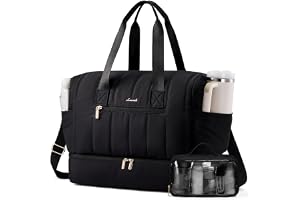LOVEVOOK Resväska, dam, weekender väska, stort handbagage, resväskor, svart, 40L-2PCS, sportväska