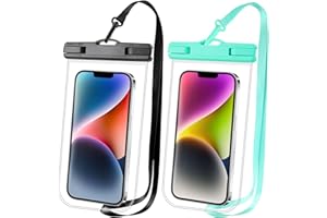 Razobws 2-Pack Waterproof Phone Pouch Clear, IPX8 Holiday Travel Essentials Kayak Accessories Water Proof Case for Swimming Vacation Beach, Dry Bag for iPhone 15 14 13 12 11 Plus Pro Max Galaxy Pixel