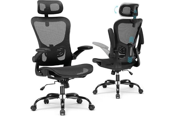 GTPLAYER Kontorsstol ergonomisk, skrivbordsstol med justerbart nackstöd, armstöd, ländryggsstöd, kontorsstol och spelstol vippfunktion, chefsfåtölj av nät, 150 kg