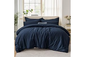 Tifschlaf Double Duvet Set - Bedding Double Bed Set with 2 Pillowcases - Ultrasoft Brushed Microfiber Duvet Cover with Zip Fastening, Navy Blue (200x200)